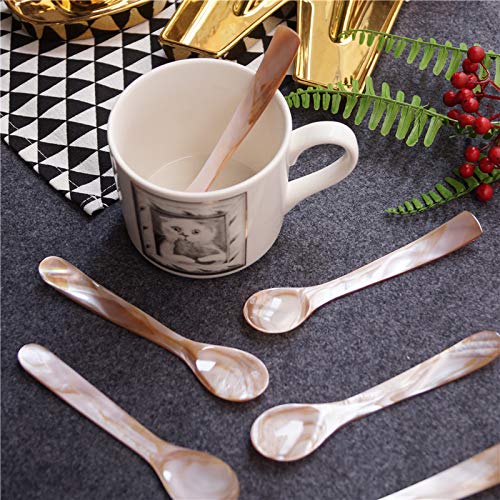 DUEBEL Mother of Pearl MOP Caviar Spoons Pink - Set of 10 pcs - Image 3
