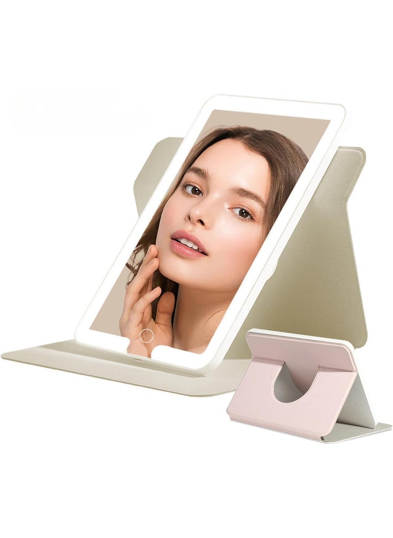 CBEX CBEX Travel Makeup Mirror Rechargeable 1000mAh Battery Beauty Mirror with 3 Light Colors Dimmable Brightness Folding Rotating Vanity Mirror with Smart Touch Screen PM01 20 X 135 X 1 CM  - Image 1