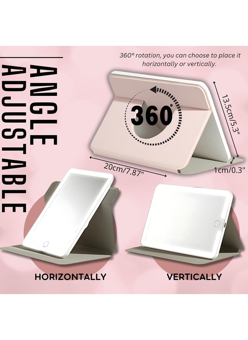 CBEX CBEX Travel Makeup Mirror Rechargeable 1000mAh Battery Beauty Mirror with 3 Light Colors Dimmable Brightness Folding Rotating Vanity Mirror with Smart Touch Screen PM01 20 X 135 X 1 CM  - Image 2