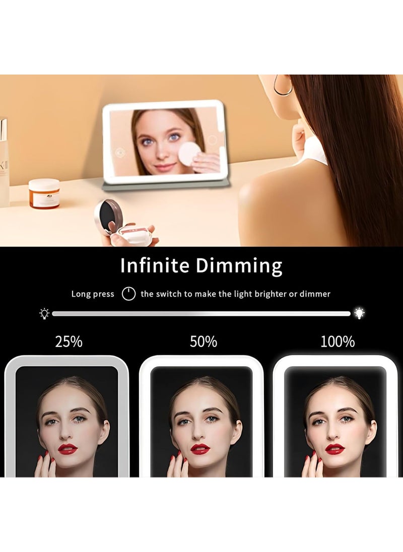 CBEX CBEX Travel Makeup Mirror Rechargeable 1000mAh Battery Beauty Mirror with 3 Light Colors Dimmable Brightness Folding Rotating Vanity Mirror with Smart Touch Screen PM01 20 X 135 X 1 CM  - Image 5