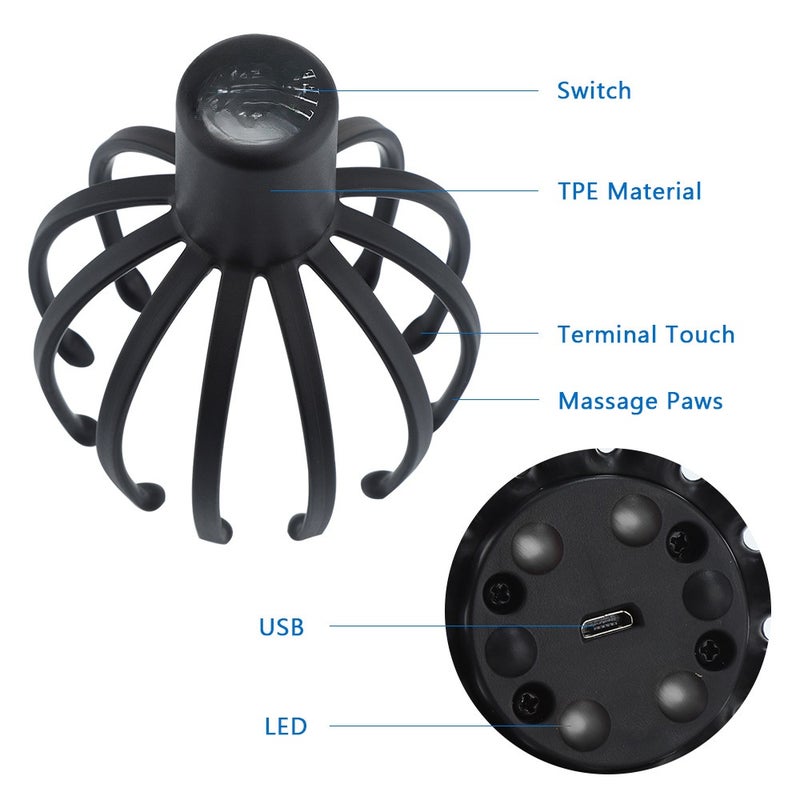 Electric Scalp Massager USB Charging Multi-Claw Kneading Vibration Massager Head Massager - Image 4