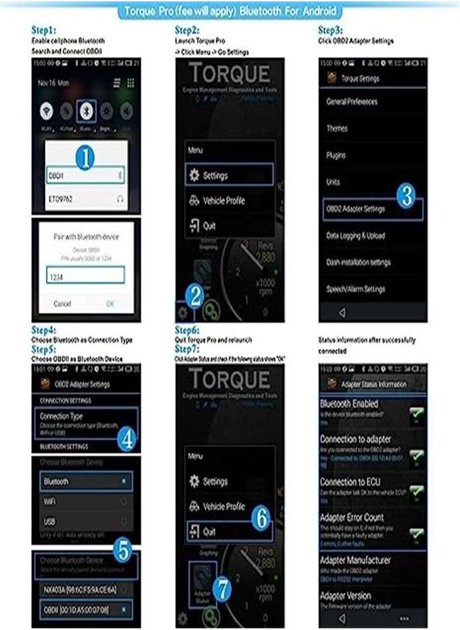 Goolsky - Goolsky Mestart OBDII OBD2 Bluetooth Car Diagnostic Scan Tool Auto OBD Scanner for Android Devices - Image 1