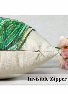 KASTWAVE Pillows Set of 4 Decorative Throw Pillow Covers 45 x 45 cm, Green Leaf Waterproof Cushion Covers, Outdoor Cushion Cover Decorative Couch Pillows  - Image 5
