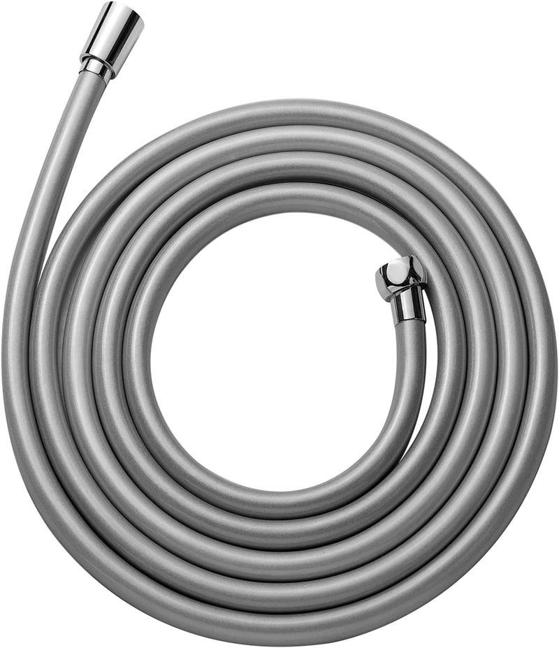 Offo Ultra-Flex Shower Hose, 198 in Premium RV PVC Handheld Shower Head Hose Flex Hoses Extension with Brass Insert and Nut for Bathing Pet Bathing, Silver Gray - Image 1