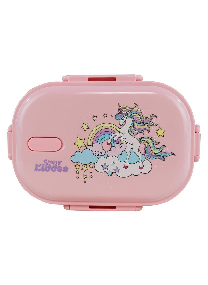 SMILY KIDDOS Smily Kiddos Kids Stainless Steel Insulated Lunch Box Unicorn Theme - Pink |Age Above 3 Years| 100% BPA Free and Food Grade  - Image 1