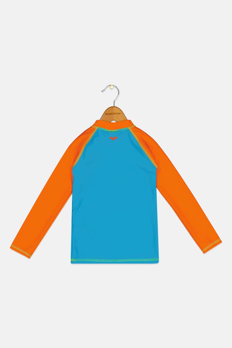 arena Kids Boy Long Sleeve Graphic Print Rash Guard, Multicolor - Image 2