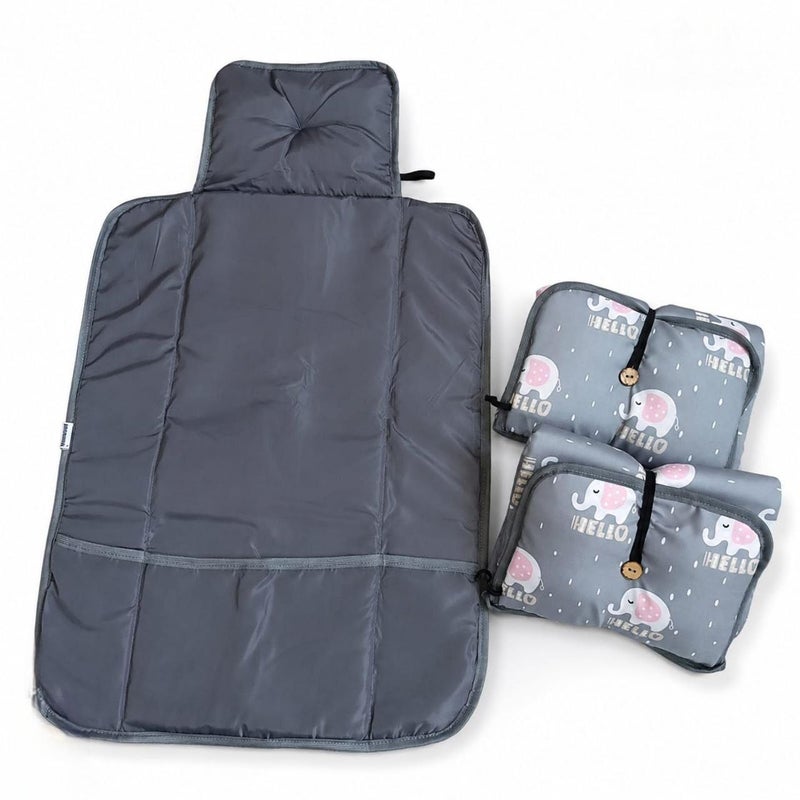 Portable Baby Changing Pad, Foldable Waterproof Diaper Changing Mat with Head Pillow & Storage Pockets, Baby Changing Station for Travel, Waterproof Changing Pad for Newborn Boys & Girls - Image 1