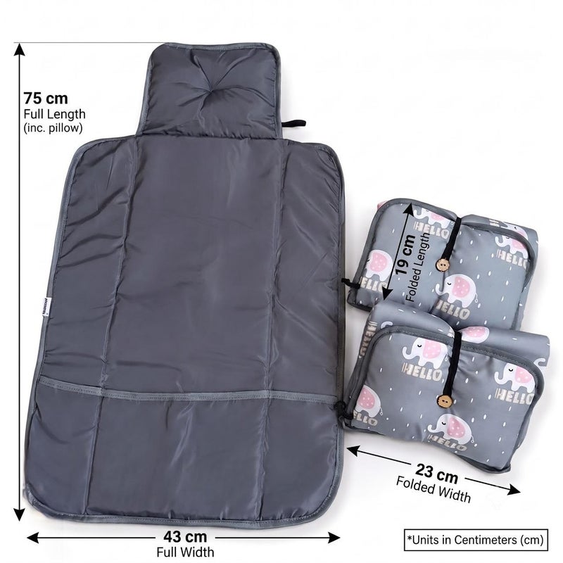 Portable Baby Changing Pad, Foldable Waterproof Diaper Changing Mat with Head Pillow & Storage Pockets, Baby Changing Station for Travel, Waterproof Changing Pad for Newborn Boys & Girls - Image 5