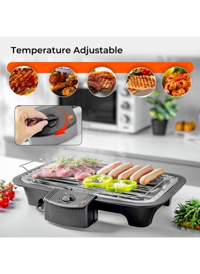 RAF 2000W Electric BBQ Grill Powerful Tabletop Barbecue with Temperature Control, Easy-to-Clean Non-Stick Grill Rack, Smokeless Indoor Cooking for Steak, Chicken, Seafood & Home Parties - Image 4