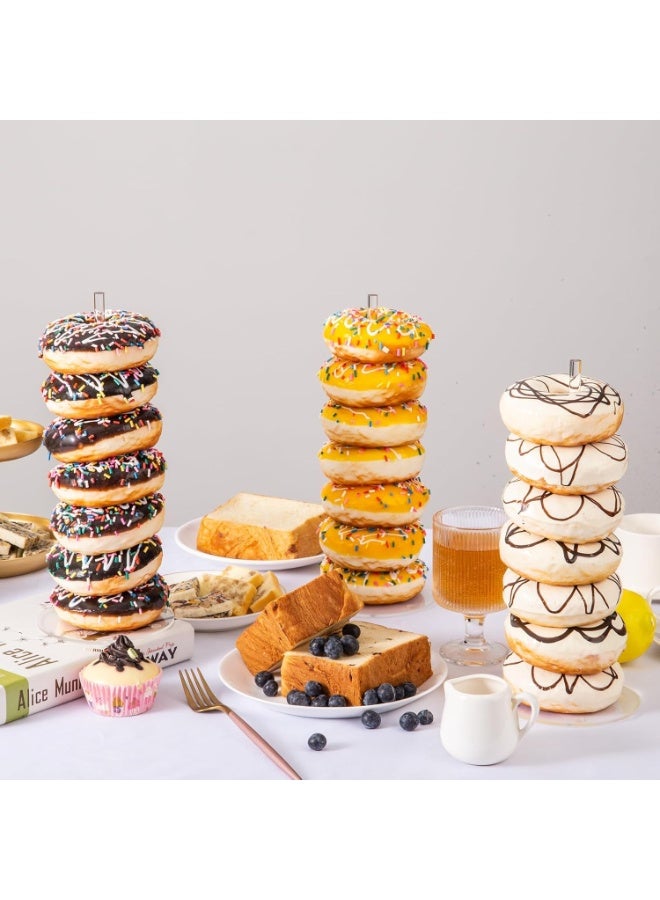 Slasa SLASA 4PCS Acrylic Donut Stand – Clear Donut & Bagel Display Holder Tower for Dessert Table, Birthday Party, New Year – Reusable Doughnut Stand 11.93x4.92 Inch  - Image 2