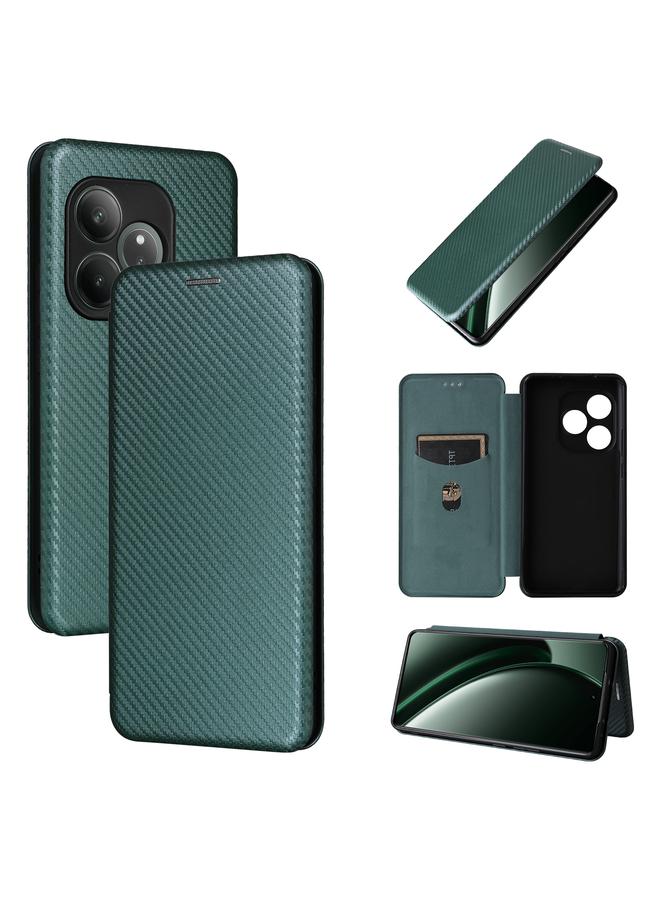S-TOP Case For Realme GT 6 / GT 6T Carbon Fiber Texture Flip Leather Phone Case - Image 1