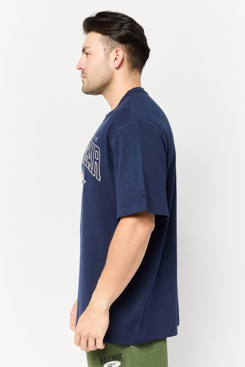 Reebok Men Sportswear Fit Short Sleeve Outdoor T-Shirt, Navy - Image 3