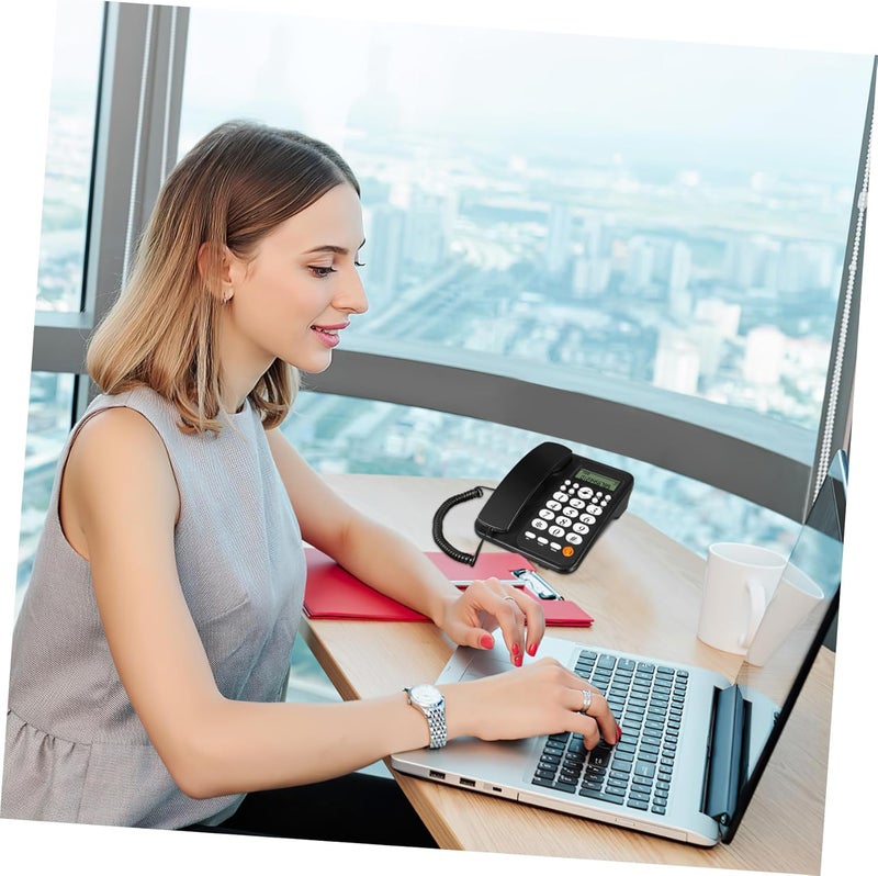 SECFOU Landline Corded Phone Caller Id Read Display Senior-Friendly Office Use - Image 4