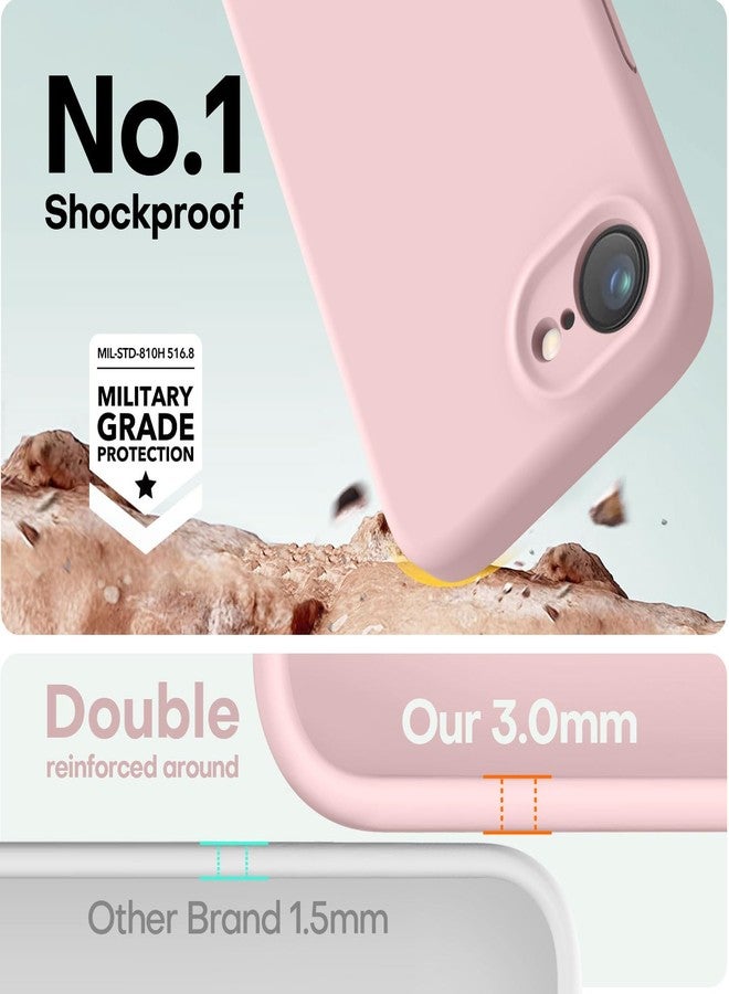 LOVE 3000 جراب LOVE 3000 مصمم خصيصًا لهاتف iPhone 16e، مصنوع من السيليكون الفاخر مع بطانة ناعمة من الألياف الدقيقة المقاومة للخدش، جراب واقٍ مقاوم للصدمات مناسب للرجال والنساء والفتيات، مقاس 6.1 بوصة، لون وردي طباشيري - Image 4