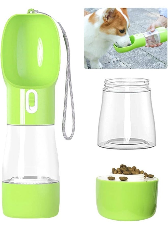 SHOWAY Dog Water Bottle Leak Proof for Puppy Pets Outdoor Walking Hiking, Travel Bottle 258ml + 200ml, Green - Image 1