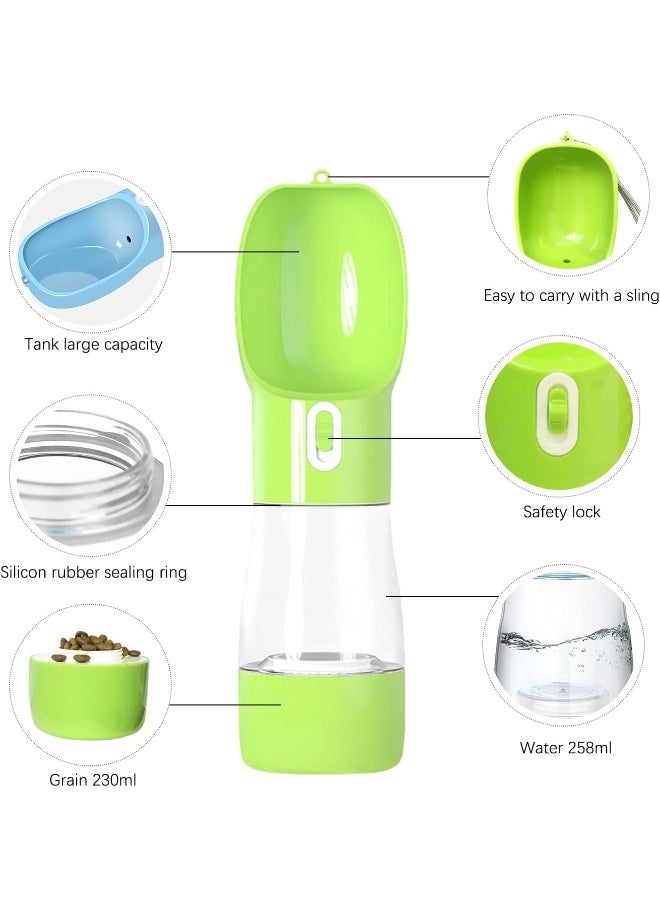 SHOWAY Dog Water Bottle Leak Proof for Puppy Pets Outdoor Walking Hiking, Travel Bottle 258ml + 200ml, Green - Image 3