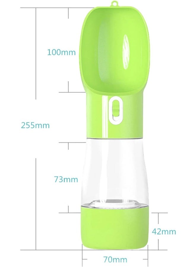 SHOWAY Dog Water Bottle Leak Proof for Puppy Pets Outdoor Walking Hiking, Travel Bottle 258ml + 200ml, Green - Image 4