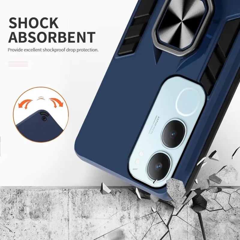 AIBEX Armor Back Cover Compatible for Vivo Y29 5G| Rugged Shockproof Case with Ring Holder & Kickstand | Military-Grade Protection | Magnetic Car Mount Compatible - Image 2