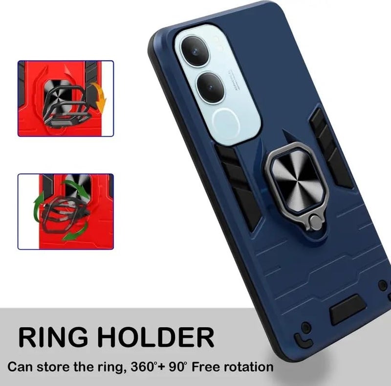 AIBEX Armor Back Cover Compatible for Vivo Y29 5G| Rugged Shockproof Case with Ring Holder & Kickstand | Military-Grade Protection | Magnetic Car Mount Compatible - Image 5