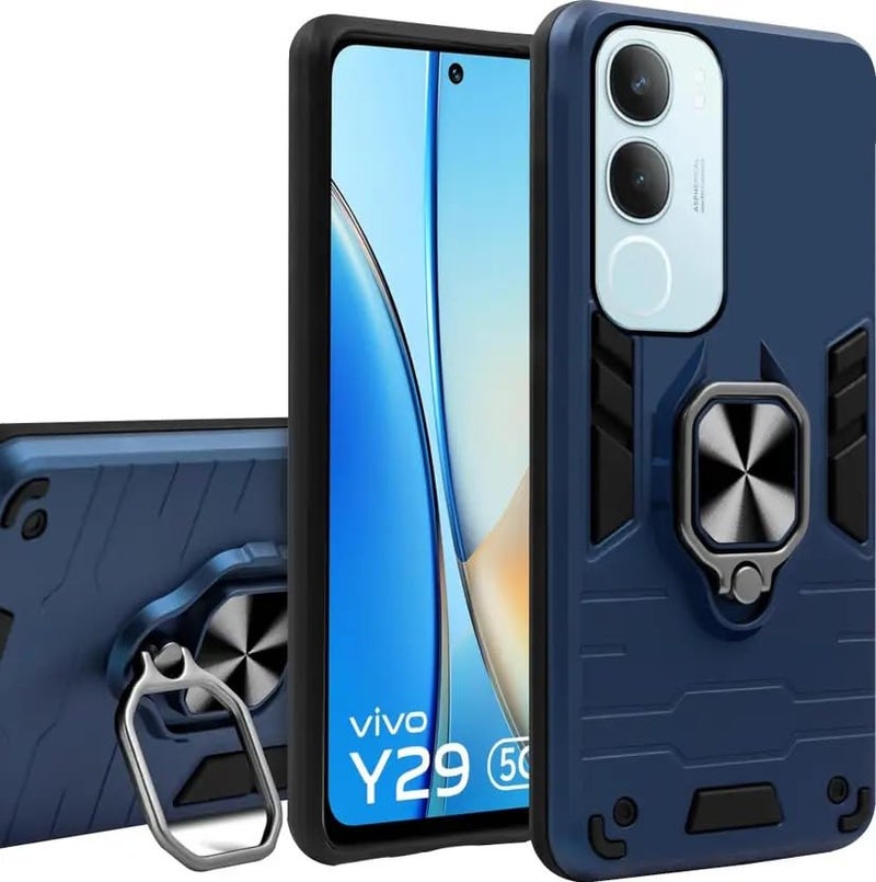 AIBEX Armor Back Cover Compatible for Vivo Y29 5G| Rugged Shockproof Case with Ring Holder & Kickstand | Military-Grade Protection | Magnetic Car Mount Compatible - Image 1