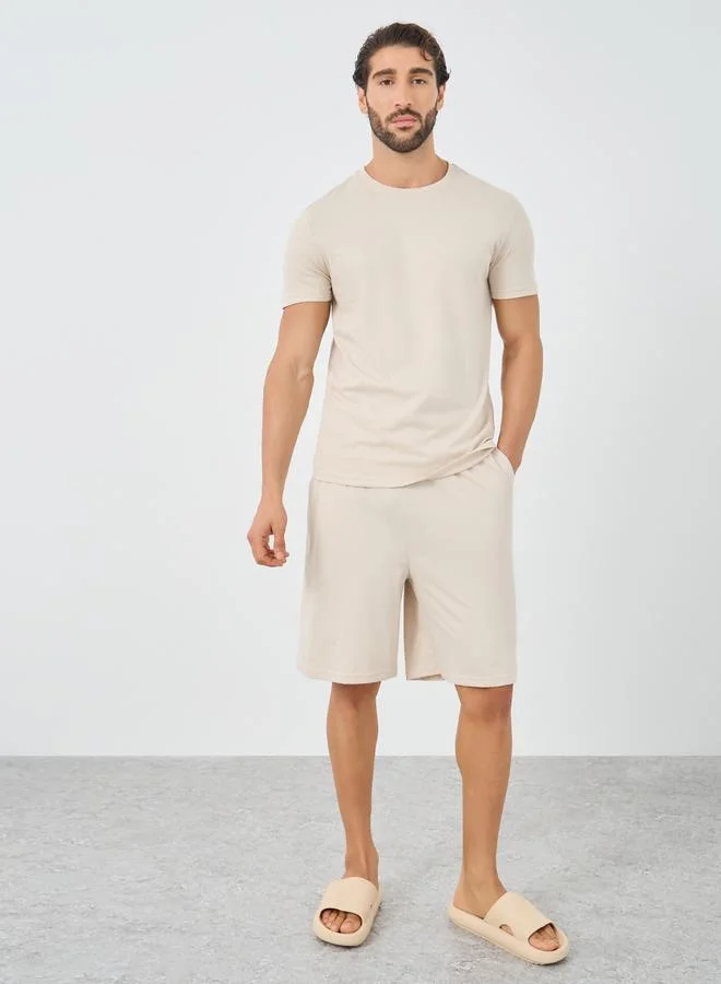 Styli Styli Graphic Print T-Shirt and Shorts Pyjama Set