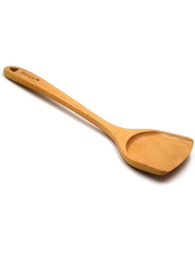 Bamber Wooden Wok Spatula Set Wood Turner with Long Handle for Non Stick Cookware - Image 1