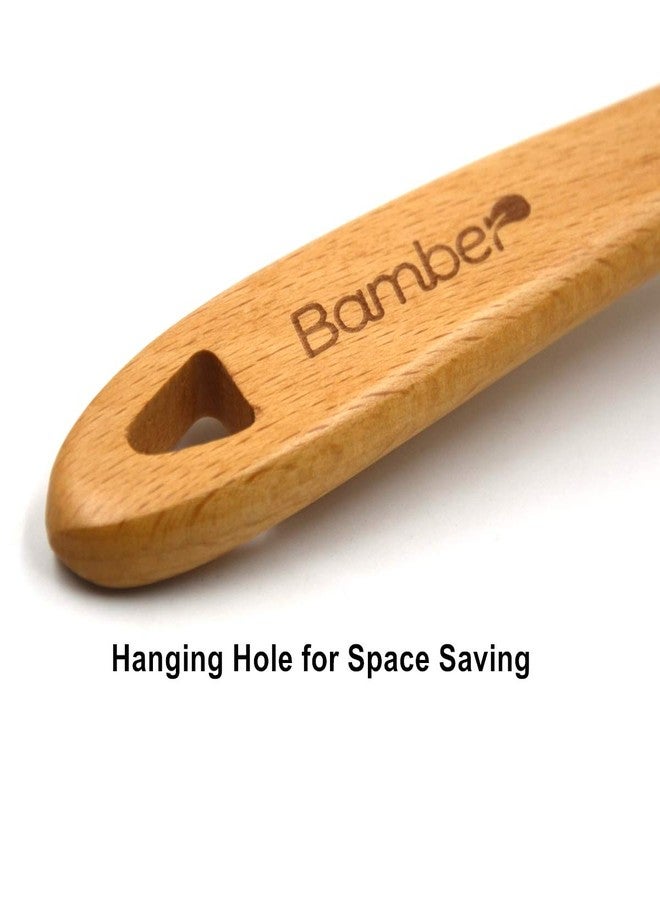 Bamber Wooden Wok Spatula Set Wood Turner with Long Handle for Non Stick Cookware - Image 5