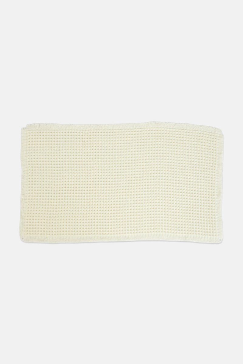 YOTO Waffle Bath Mat, Off White - Image 1