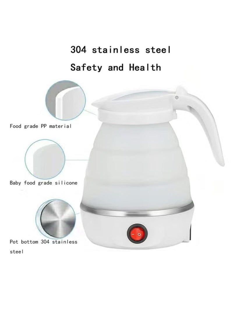 FOCUS غلاية كهربائية قابلة للطي محمولة من السيليكون لتسخين الماء وغلاية شاي للتخييم سهلة التخزين مع سلك طاقة قابل للفصل (بيضاء) - Image 3