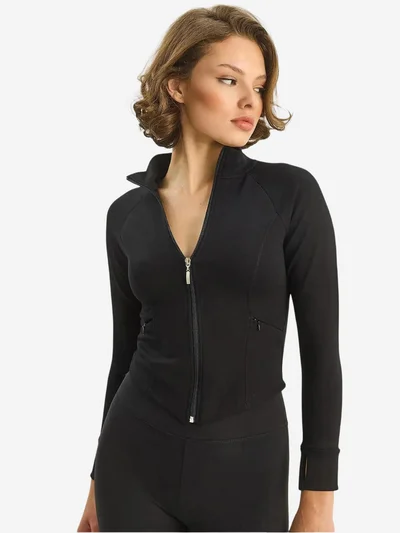 Bianco Lucci LUCCI Slim Fit Knitted Active Top with Zipper