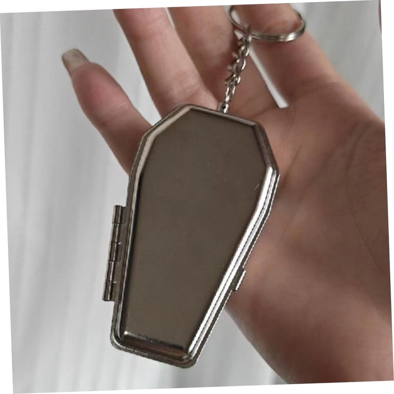 Metal Coffin Shaped Portable Ashtray Keychain for Smokers Travel Camping Outdoor Use - Image 5