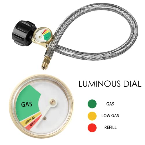 Samplife RV Propane Regulator 2 Tank-2-Stage Auto Changeover LP Propane Regulator for RV Includes Gauge and 2X 18 Pigtail Propane Hoses,Ideal for Trailers and Camper RVs (Silver) - Image 4