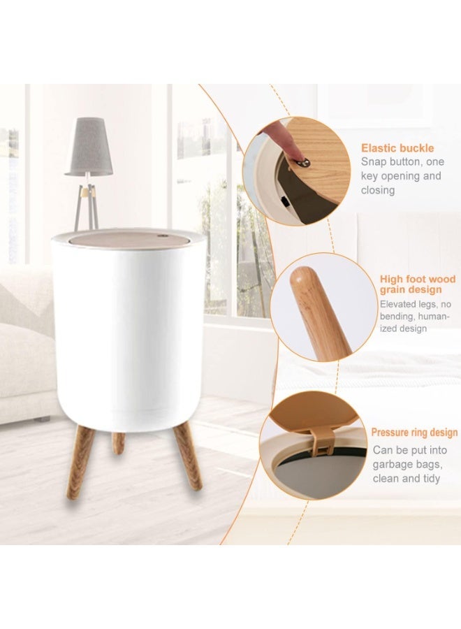 NAMA Trash can，Garbage basket with Press top touch Lid，Nordic Modern Waste Basket，Plastic Trash bin Suitable for Kitchen, Bathroom, Bedroom, Living Room, Office, Outdoor，Dog Proof Trash can-1.8 Gallon - 7L - Image 4