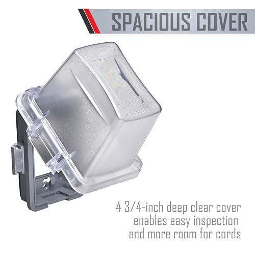 TayMac MM720C Bell 1-Gang Non-Metallic Weatherproof In-Use Deep Cover, Clear - Image 4