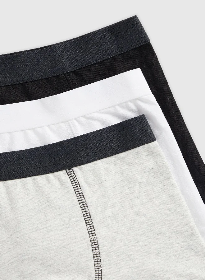 mothercare Black, Grey, and White Trunk Briefs - 3 Pack