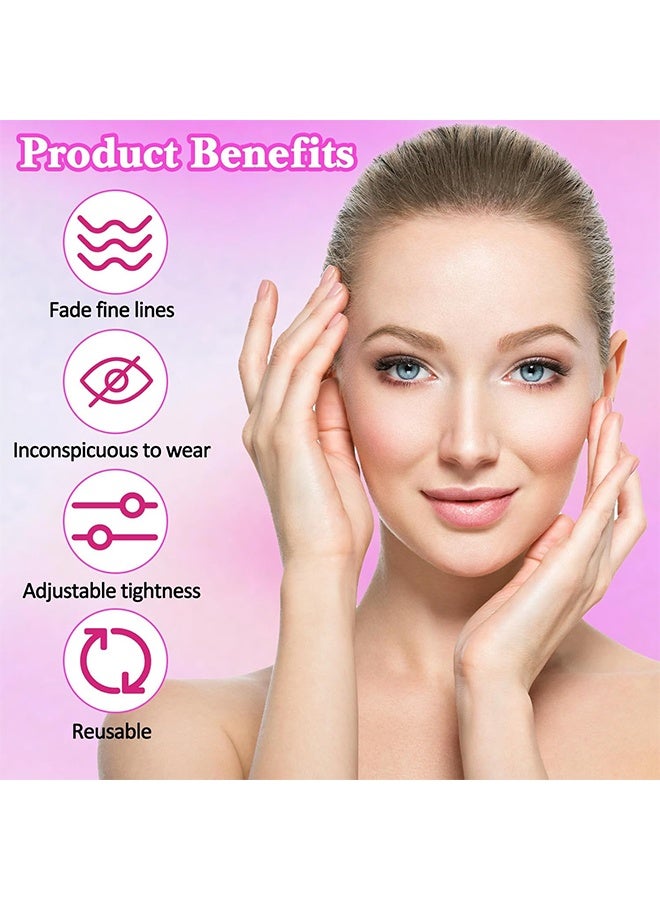 2PCS Face Lifting Strap for Women Eye Wrinkle Reduction Skin Tightening Facelift Band for Face Adjustable Facial Lifting Bands Daily Anti Aging Care Lift Sagging Skin Beauty Tool Invisible Tape Instant Eye and Face Lift, Hairpin and Tape Slim Invisible Design Portable Face Lift Clip, Reusable - Image 5