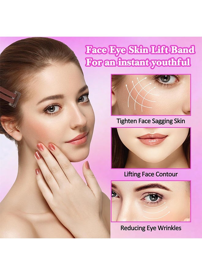 2PCS Face Lifting Strap for Women Eye Wrinkle Reduction Skin Tightening Facelift Band for Face Adjustable Facial Lifting Bands Daily Anti Aging Care Lift Sagging Skin Beauty Tool Invisible Tape Instant Eye and Face Lift, Hairpin and Tape Slim Invisible Design Portable Face Lift Clip, Reusable - Image 4