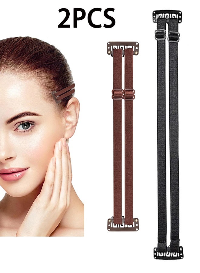 2PCS Face Lifting Strap for Women Eye Wrinkle Reduction Skin Tightening Facelift Band for Face Adjustable Facial Lifting Bands Daily Anti Aging Care Lift Sagging Skin Beauty Tool Invisible Tape Instant Eye and Face Lift, Hairpin and Tape Slim Invisible Design Portable Face Lift Clip, Reusable - Image 1