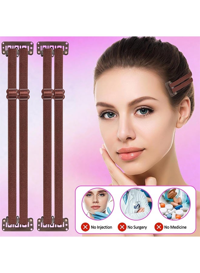 2PCS Face Lifting Strap for Women Eye Wrinkle Reduction Skin Tightening Facelift Band for Face Adjustable Facial Lifting Bands Daily Anti Aging Care Lift Sagging Skin Beauty Tool Invisible Tape Instant Eye and Face Lift, Hairpin and Tape Slim Invisible Design Portable Face Lift Clip, Reusable - Image 3