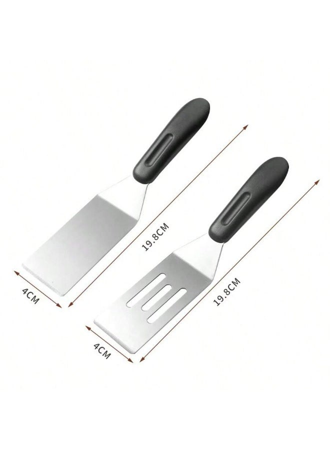 A small stainless steel spatula for kitchen use, for cooking pancakes, biscuits, lasagna, and for serving tarts, bread, and grilled items; restaurant kitchen tools. - Image 2