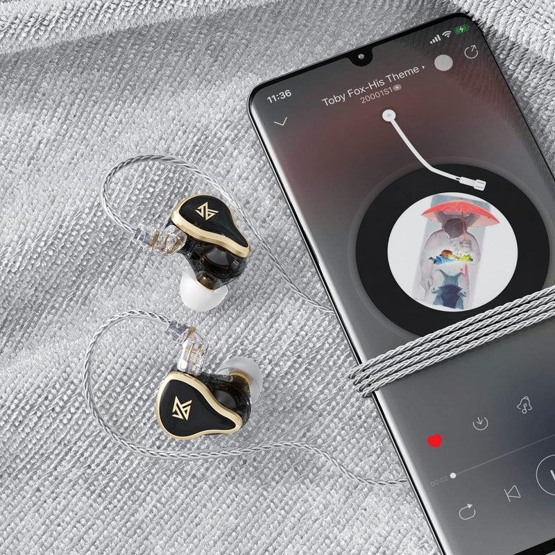 KZ ZAS 7BA+1DD in Ear Monitor Headphones, Wired Earbuds 8 Hybrid Drivers HiFi Deep Bass Sound Isolating Earphone Clear Sound Secure Fit 8 Core Durable Cable Professional IEM (Without Mic, Black) - Image 4