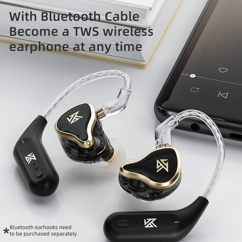 KZ ZAS 7BA+1DD in Ear Monitor Headphones, Wired Earbuds 8 Hybrid Drivers HiFi Deep Bass Sound Isolating Earphone Clear Sound Secure Fit 8 Core Durable Cable Professional IEM (Without Mic, Black) - Image 3