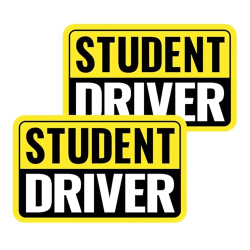 FOWEROTY 1234 Pack Student Driver Sticker Magnet for Car WeatherResistant Reflective 571354 Golden Ratio Dimension 2pcsYellowBlackStudent - Image 1