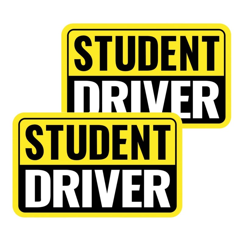 FOWEROTY 1234 Pack Student Driver Sticker Magnet for Car WeatherResistant Reflective 571354 Golden Ratio Dimension 2pcsYellowBlackStudent - Image 3