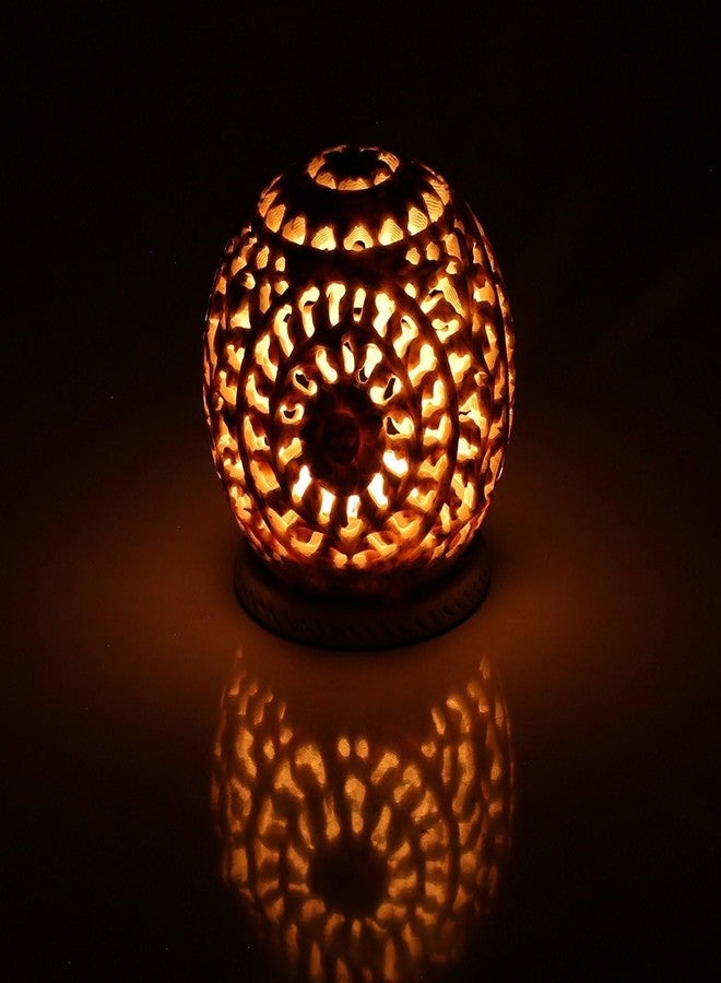MBSC Unique Hand-Carved Soapstone Tealight Holder | Sphere-Shaped Candle Holder with Intricate Tendril Openwork Floral Design | Decorative Home Decor Accent for Living Room, Bedroom & Festive Gifting - Image 2
