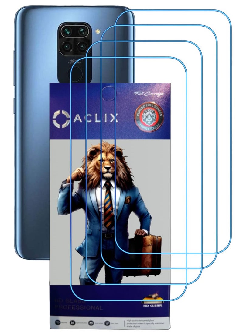 ACLIX 4 Pieces Antistatic ESD Dustproof Premium Quality High Definition Clear Tempered Glass Screen Protector Designed For Xiaomi Redmi Note 9 - Image 1