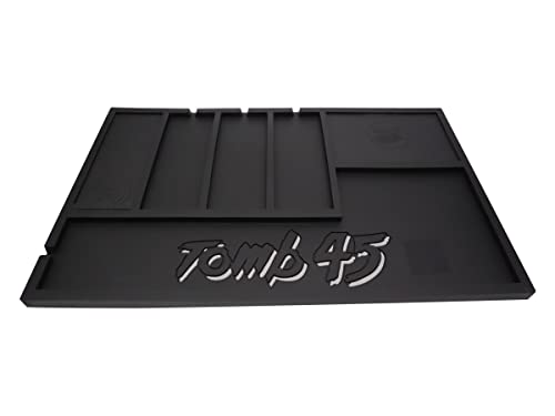 Tomb 45 Powered Mat by Tomb45, organizing mat with wireless charging capability, Fast wireless charging for phone, airpods, powerclips attached to clippers and trimmers, and BeamTeam XL cordless airbrush - Image 1