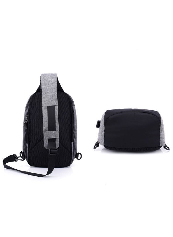 NIBEMINENT - Chest Waistpack Belt Shoulder Bag With USB Charger Grey - Image 1