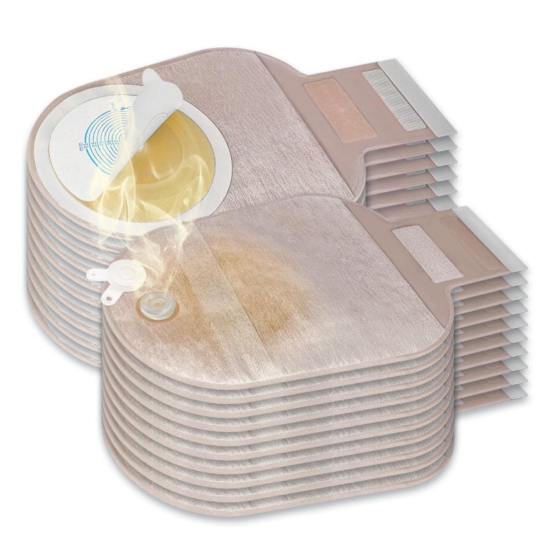 CELECARE Colostomy Bags Vent 20 Pack Individually Packaged ostomy Bag Vent ostomy SuppliesOnePiece Drainable Pouches with Closure for Colonoscopy Ileostomy Stoma Care CuttoFit Max 65mm