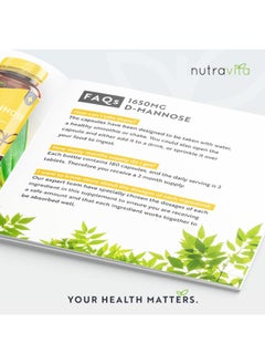 Nutravita D Mannose 1650mg High Strength Capsules 180 Vegan Friendly Capsules Not Tablets 100 percent Natural Premium D Mannose Supplement Made in The UK by Nutravita  - Image 4